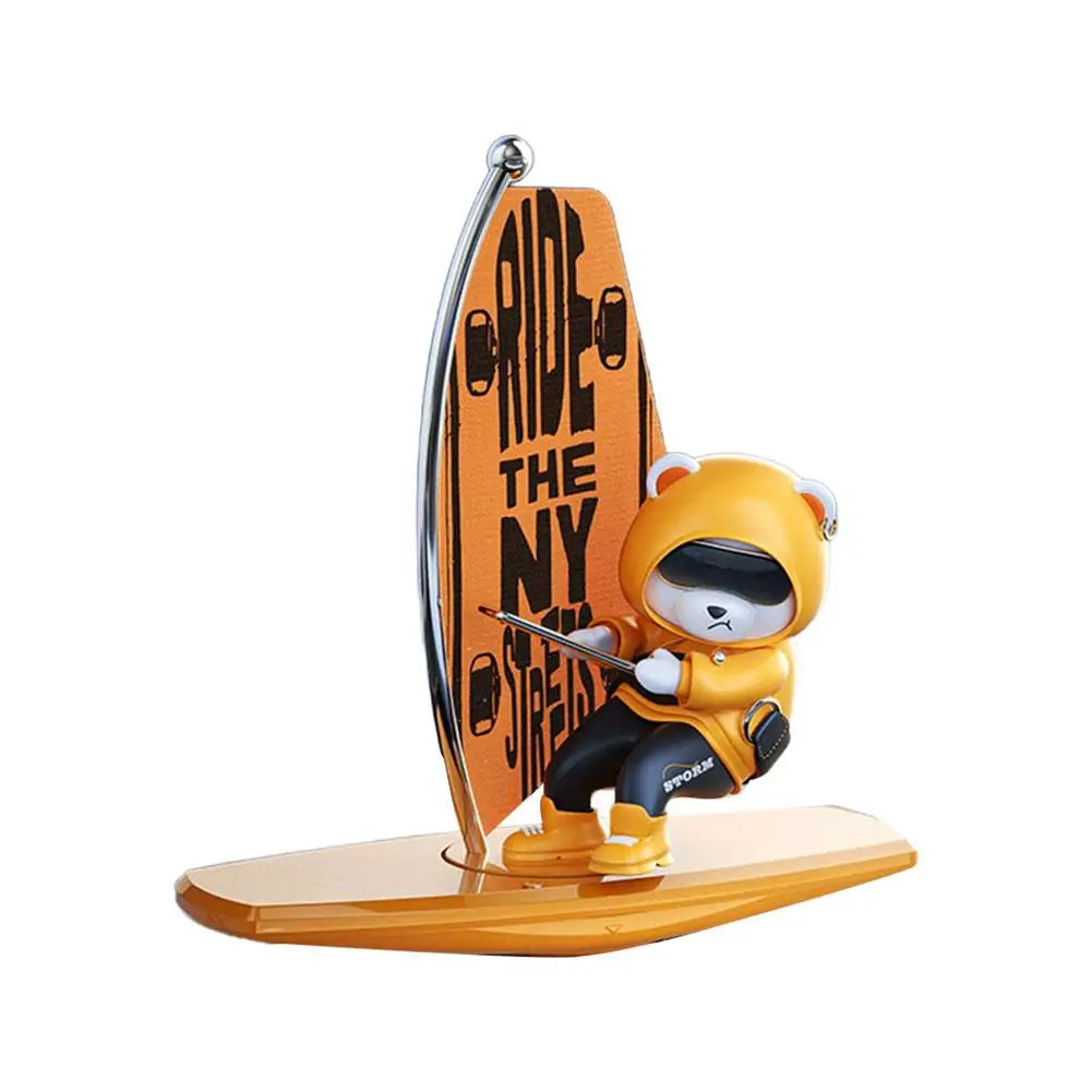 Creative Car Ornaments, Surfing Bears, Swinging And Rotating Cartoon Car Ornaments, Interior Decorative Items For Cars Peaceful Pleasures Health and Wellness D
