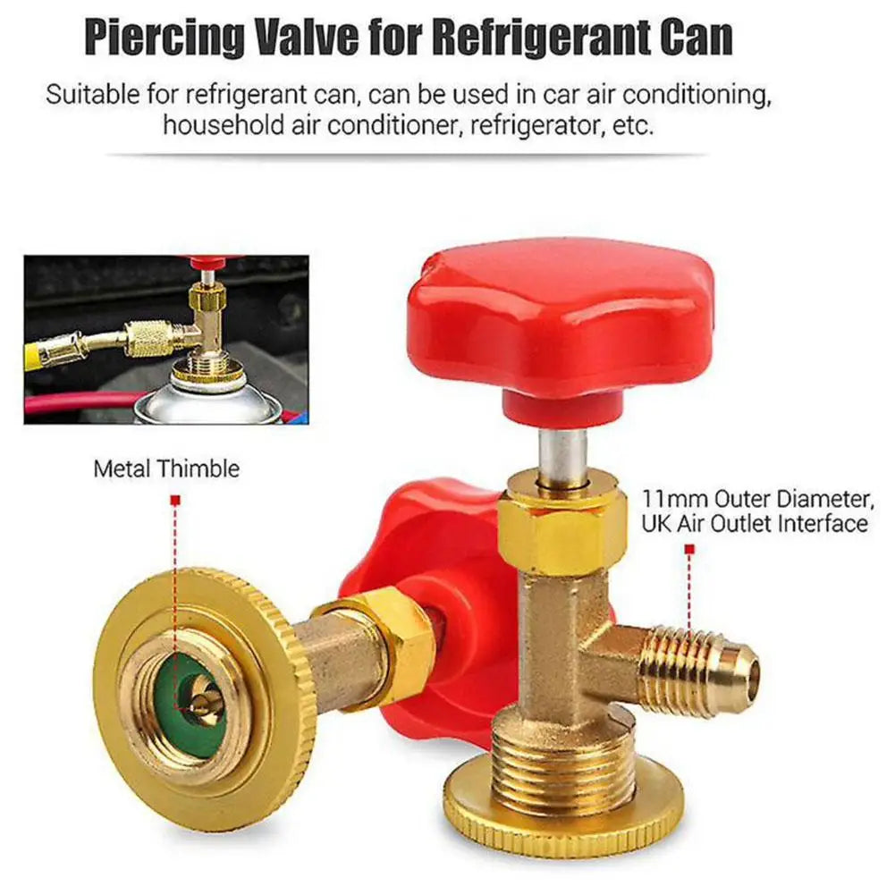 R12,R600 R22, R134a, R410A g Refrigerant Gas Recharging Kit Car Air Conditioner Gas Refill Refrigeration Tool Opener Hose Kit Peaceful Pleasures Health and Wellness
