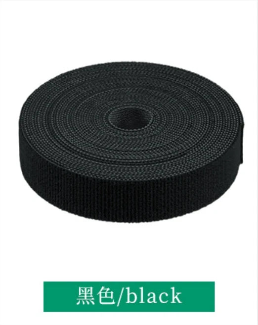 2/10M Cable Ties Reusable Loop Bundle Self Adhesive Fastener DIY Accessories Nylon Strap Organizer Clip Wire Holder Management Peaceful Pleasures Health and Wellness black 5M (1roll) - 10mm