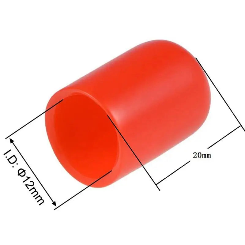 A36T-200Pcs Rubber End Caps 12Mm ID PVC Round Tube Bolt Cap Cover Screw Thread Protectors Red Peaceful Pleasures Health and Wellness