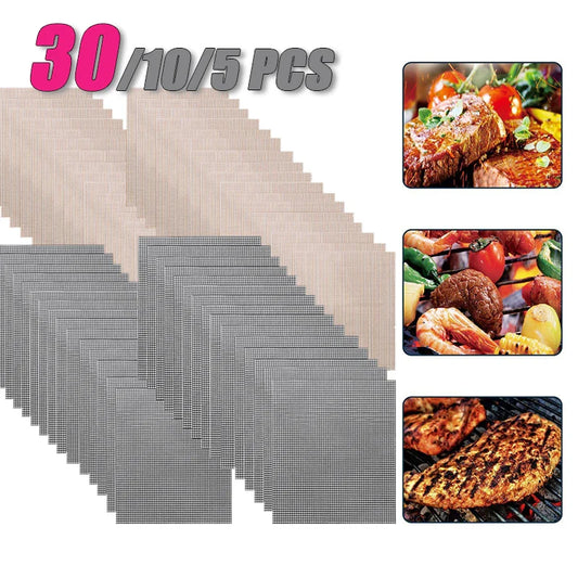 50-Pack Non-Stick Reusable BBQ Grill Mats | 500°F Heat Resistant BBQ Grill Mats Oasis Select