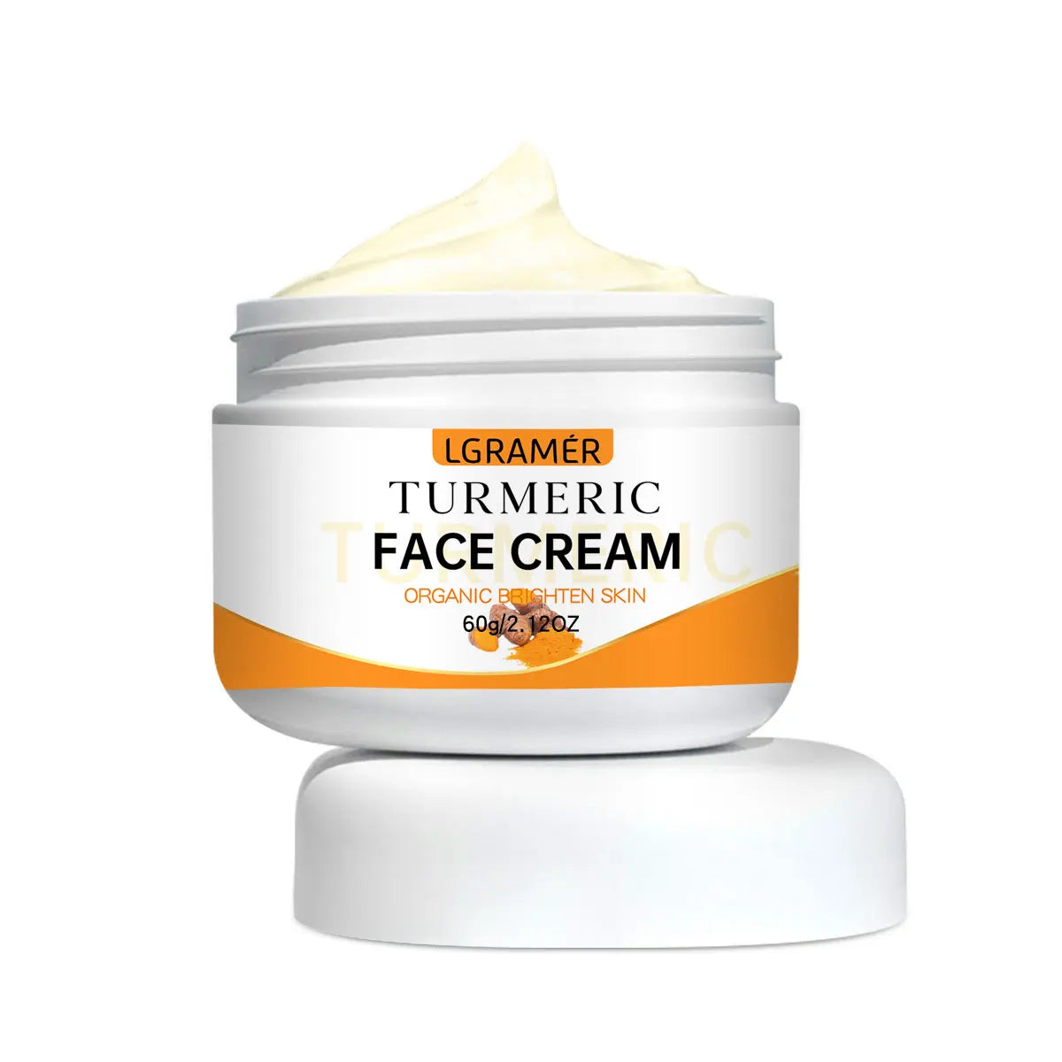 Turmeric Whitening Face Cream Wrinkle Removal Lighten Fine Lines Makes Skin Look More Youthful Birghten Moisturize Facial Care Peaceful Pleasures Health and Wellness 60g