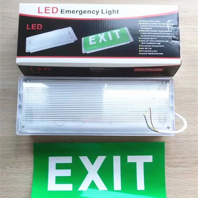 SHINEKNOT 8W LED Emergency Exit Light IP65 Rechargeable 3Hr