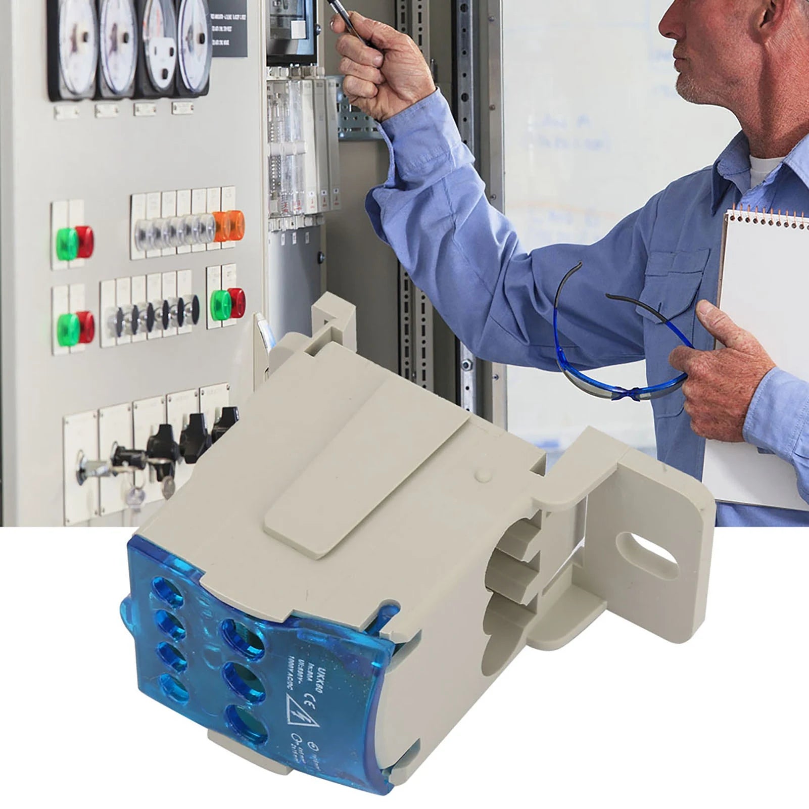 Din Rail Terminal Block Distribution Box Electric Wire Connector Power Junction Box UKK-80A Block Distribution Box Peaceful Pleasures Health and Wellness