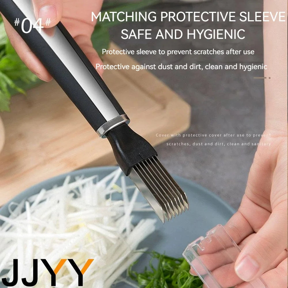 Multi Functional Scallion Shred Cutting Stainless Steel Scallion Artifact for Kitchen Household Use Scallion Cutting Tool Slicer Peaceful Pleasures Health and Wellness