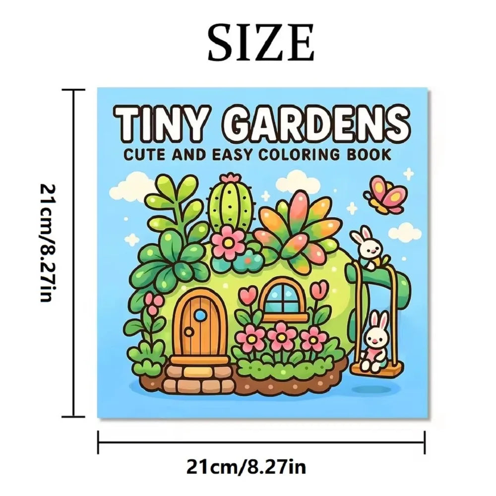 TINY GARDENS Bold-easy Patterns Coloring Book Adults Cute Drawing
