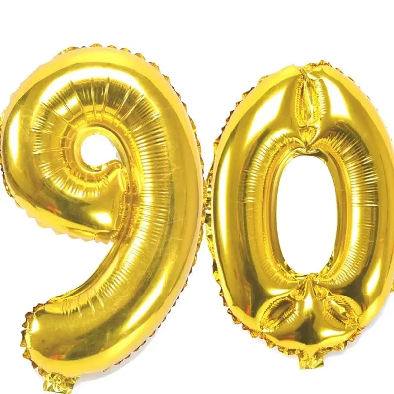 40" Giant Number Balloons – Birthday & Anniversary Gold/Silver