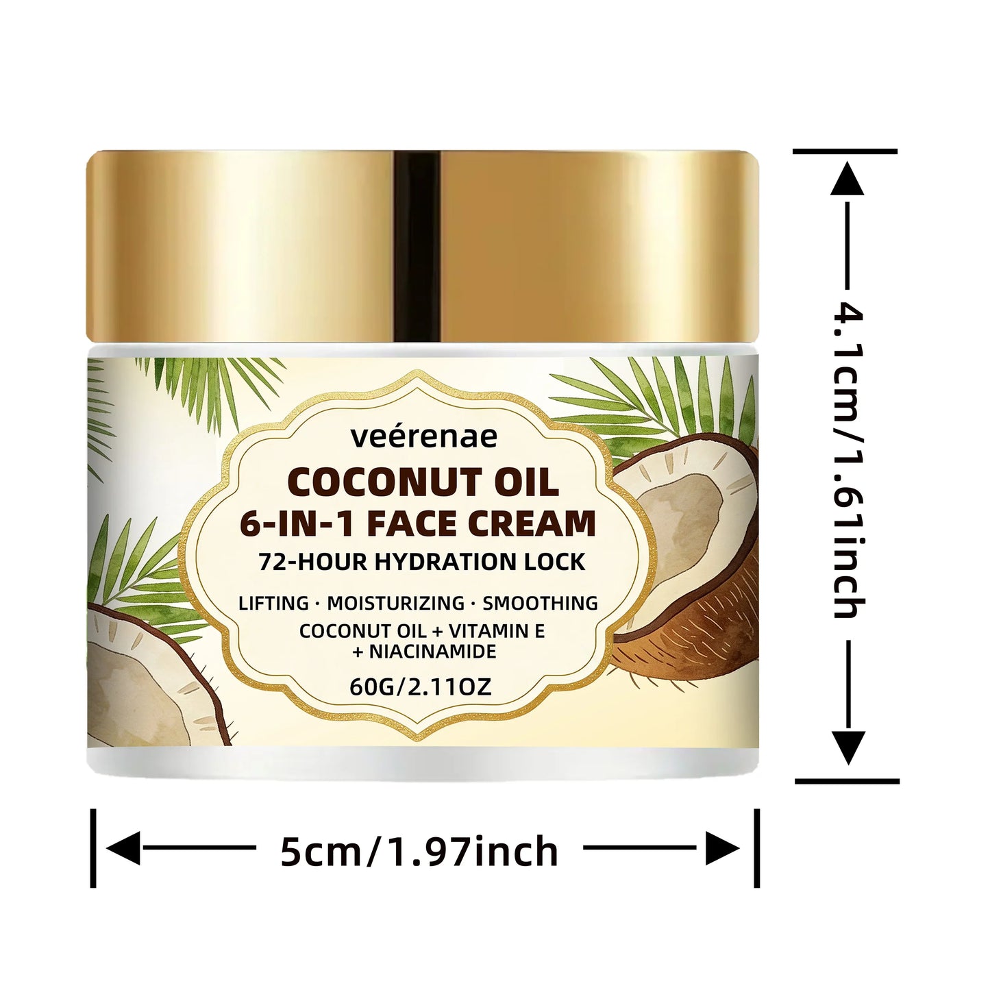 veérenae Coconut Oil 6-in-1 Face Cream – All Skin Types