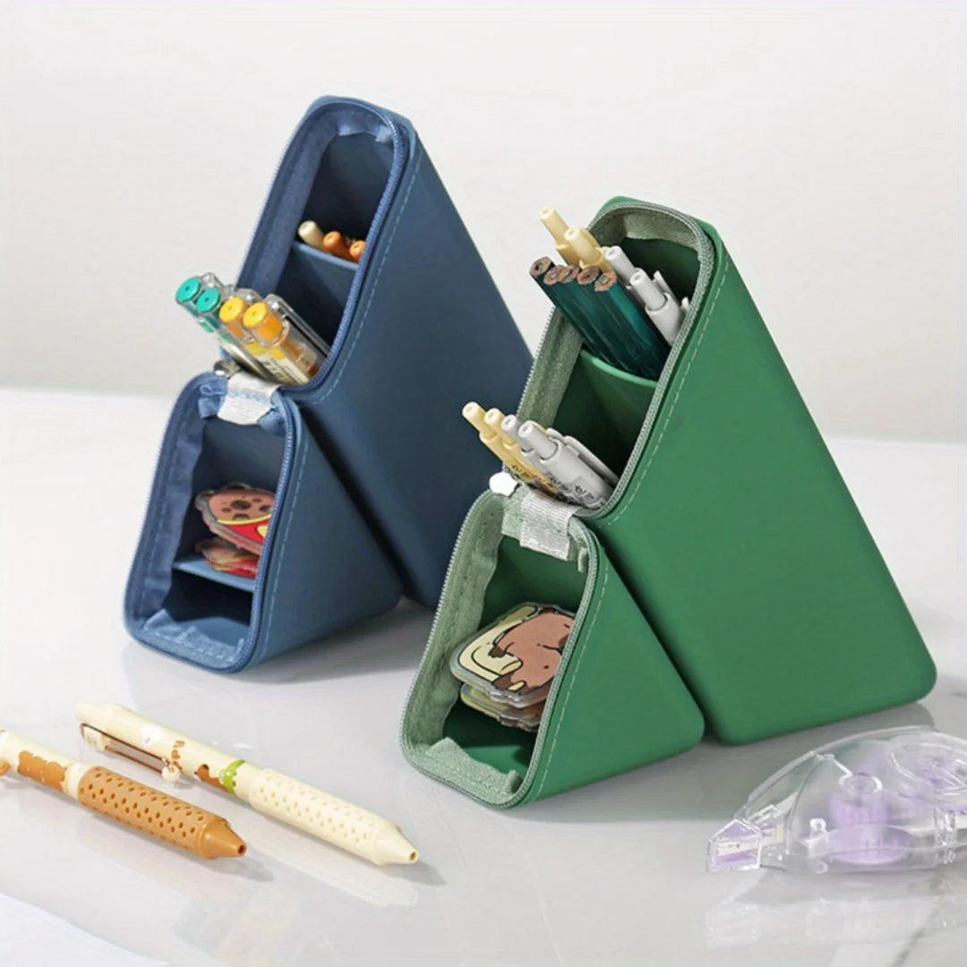 Aesthetic Silicone Zipper Pencil Case with Hidden Pocket