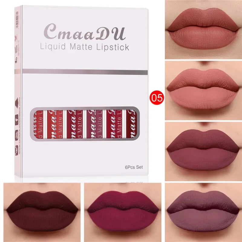 IFANYUO 6-Pc Matte Liquid Lipstick Set – Waterproof Velvet Lip Gloss