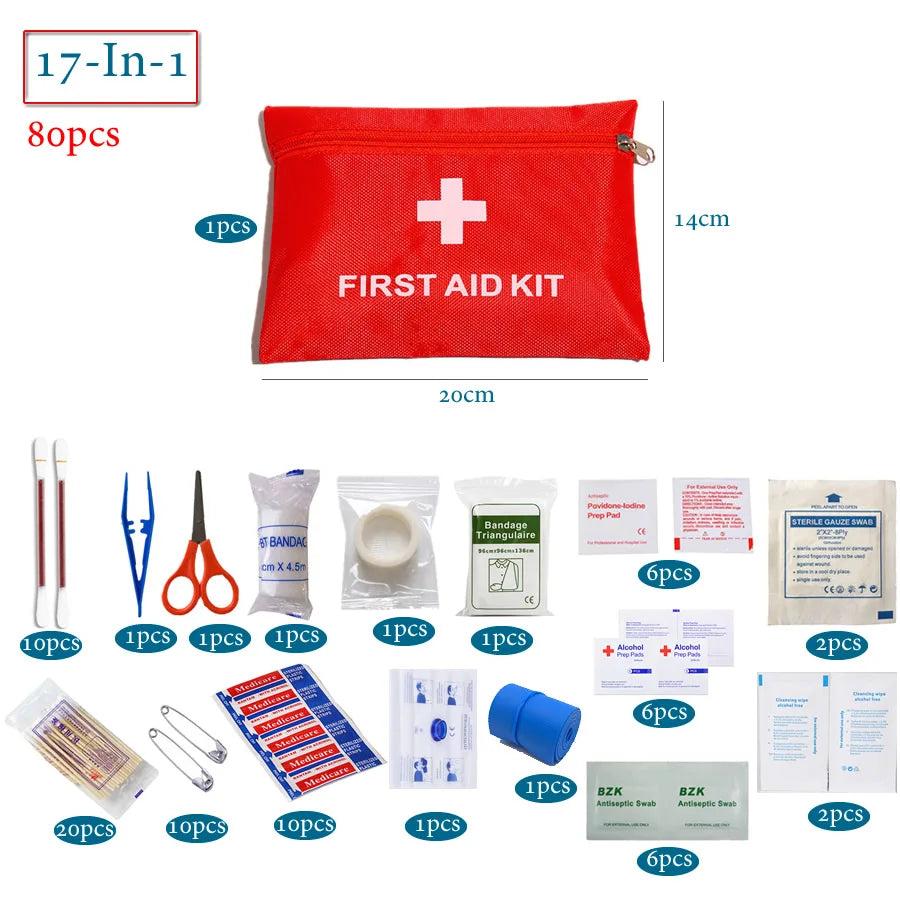 50-Piece Portable First Aid Kit – Car, Home, Travel & Outdoor