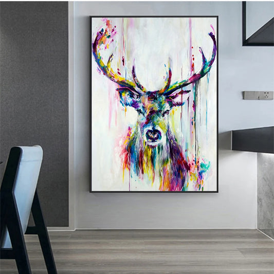 Kids Room Watercolor Animal Canvas Art – Elephant & Deer Print Canvas Wall Art Print Peaceful Pleasures Health and Wellness