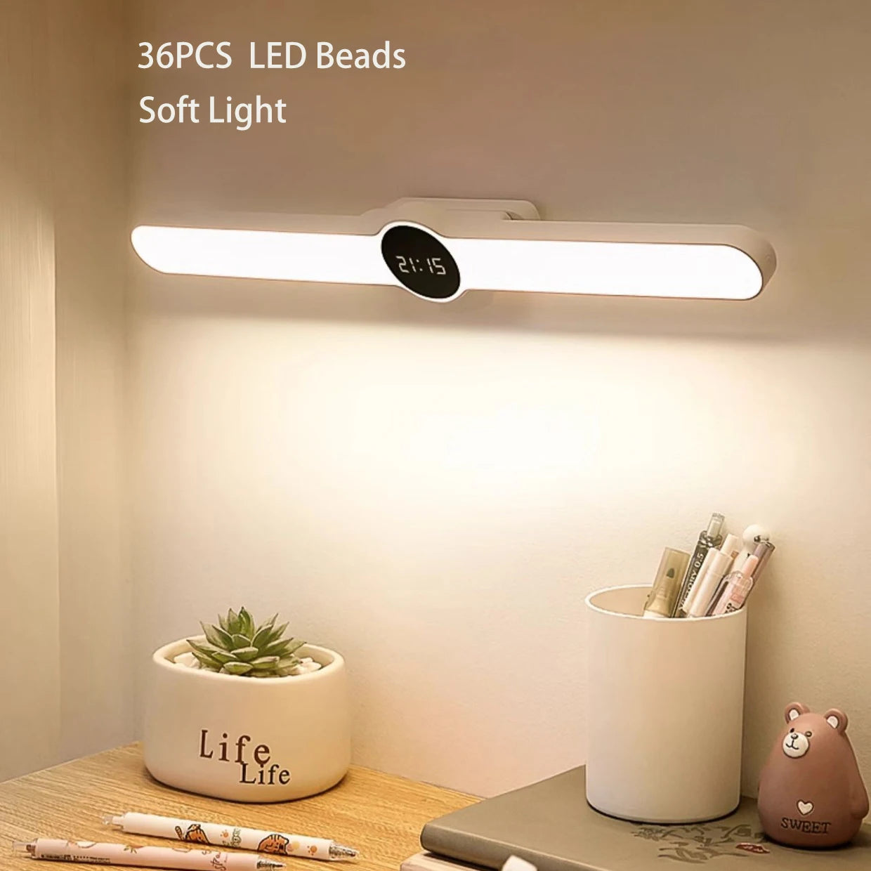 Eye Protection LED Desk Lamp Learning Special Charging College Student Dormitory Magnetic Suction Ceiling Desk Peaceful Pleasures Health and Wellness