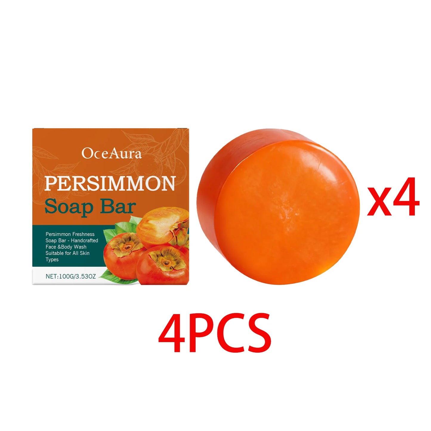 OceAura Persimmon Soap Bar – Brightening Moisturizing 100g