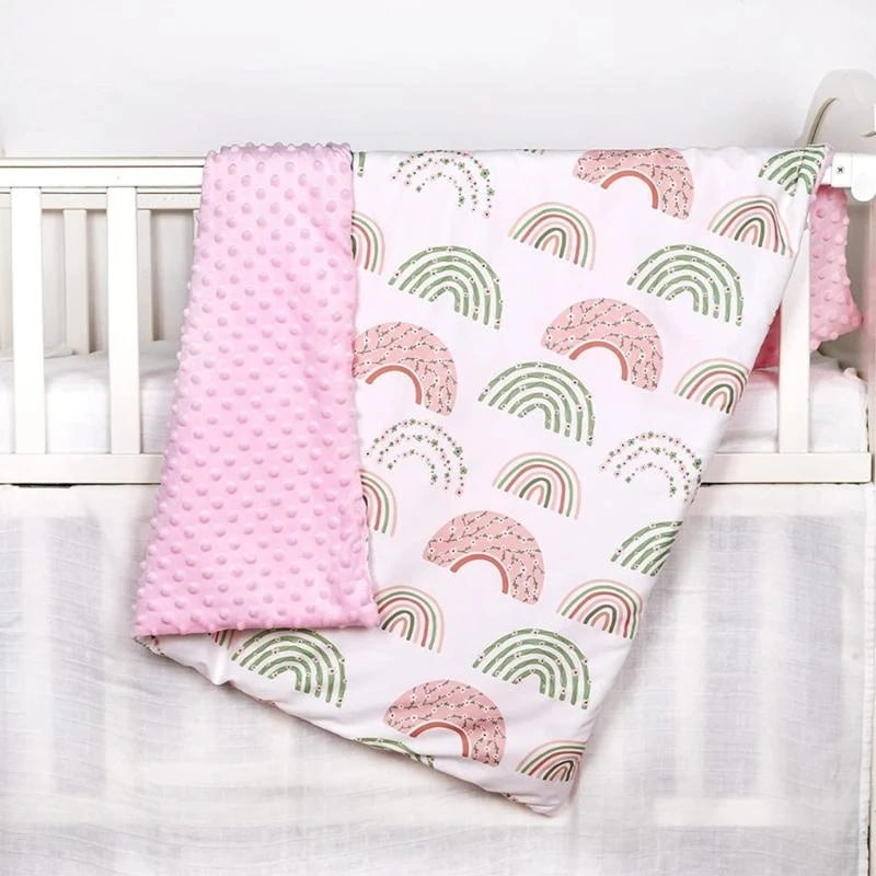 Soft Plush Raised Dot Baby Blanket | Newborn Gift Unisex Baby Receiving Blanket Peaceful Pleasures Health and Wellness