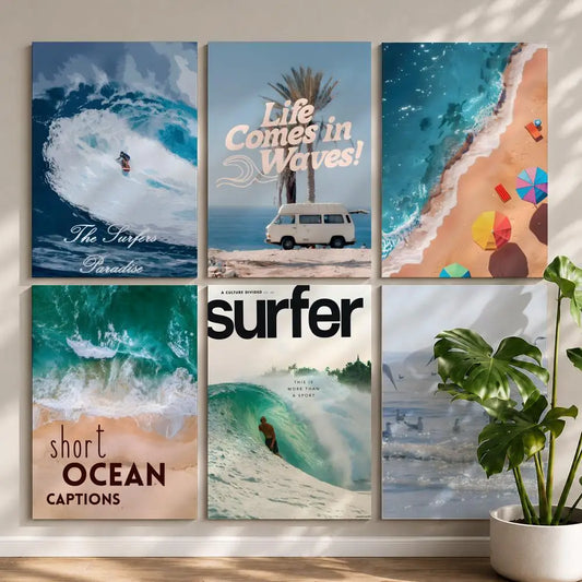 Scenery B-Beach Sea OceanS Poster HD Self Adhesive Waterproof Wall Art Ideal for Home Office Dorm Bedroom Great Gift Peaceful Pleasures Health and Wellness