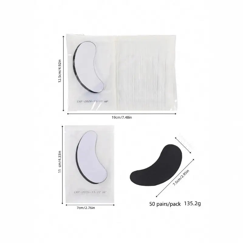 50 Pairs Isolate UV Hydrogel Eyelash Patches Black Lash Gel Pads For Eyelash Extension UV Rays Paper Stickers Wraps Makeup Tools Peaceful Pleasures Health and Wellness