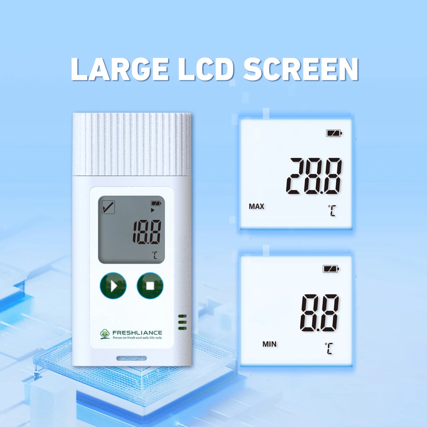 USB Temperature Recorder Fruit Cold Storage Coldchain Transportation Temperature Logger Large Capacity Data Storage with PC Data Peaceful Pleasures Health and Wellness