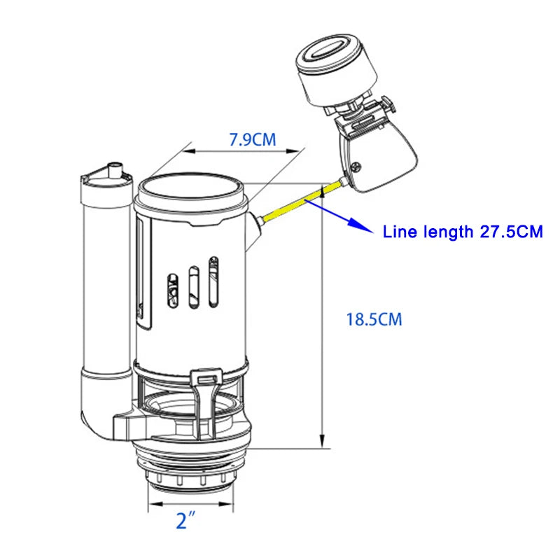 Water Tank Dual Flush Fill Drain Valves Flush Push Button Water Tank Part for Universal Seats Toilet Flush Valves Peaceful Pleasures Health and Wellness