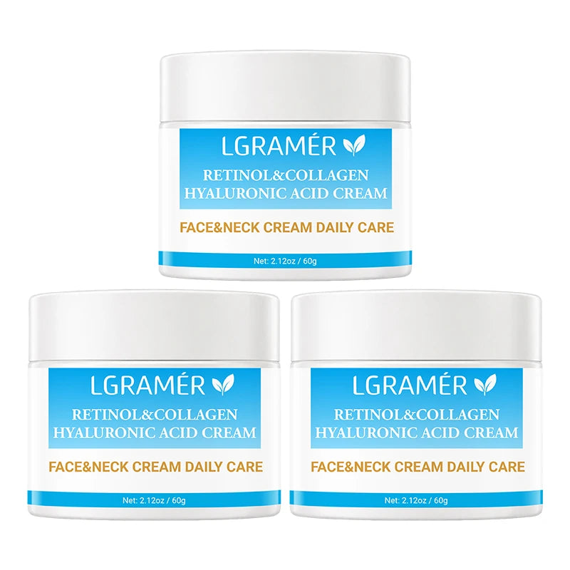 Retinol Face Cream Lifting Firming Soothing Repair Damaged Skin,Deep Collagen Nourishing Rejuvenation Improve Dullness Shrink Po Peaceful Pleasures Health and Wellness 60g-3pcs