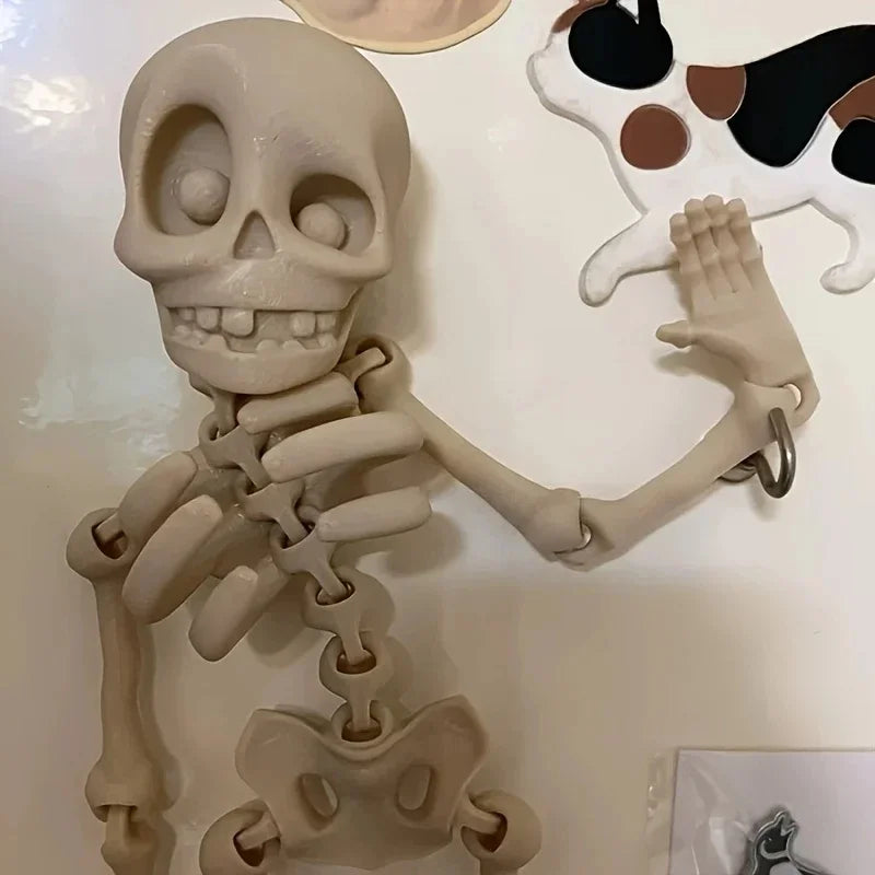1Pc Magnetic Poseable Skull Fridge Magnet Funny Halloween Gift Easter Kitchen & Dining Decor Home Accessory, Quirky Decor Peaceful Pleasures Health and Wellness