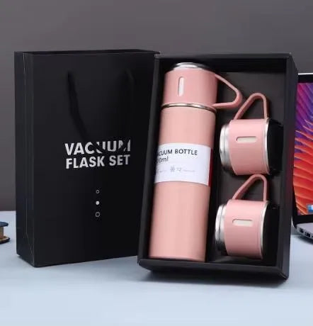 304 Stainless Steel Thermos Gift Set | 3 Lids, Hot & Cold