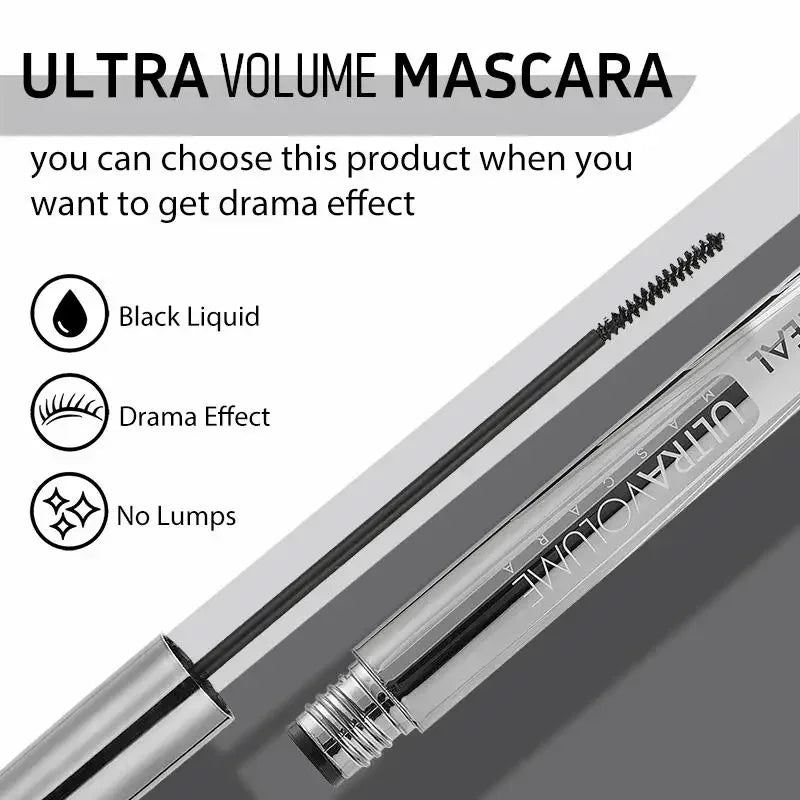 OCHEAL Waterproof Mascara – 2mm Micro Brush, Volume & Curl