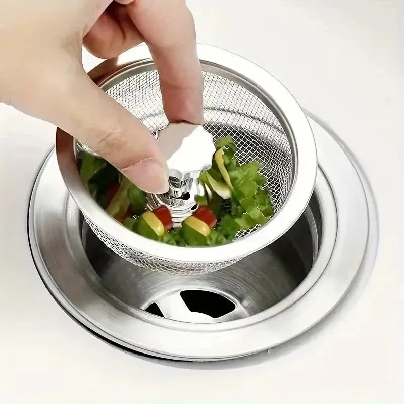 2-Pack Stainless Steel Kitchen Sink Strainer with Handle & Stopper