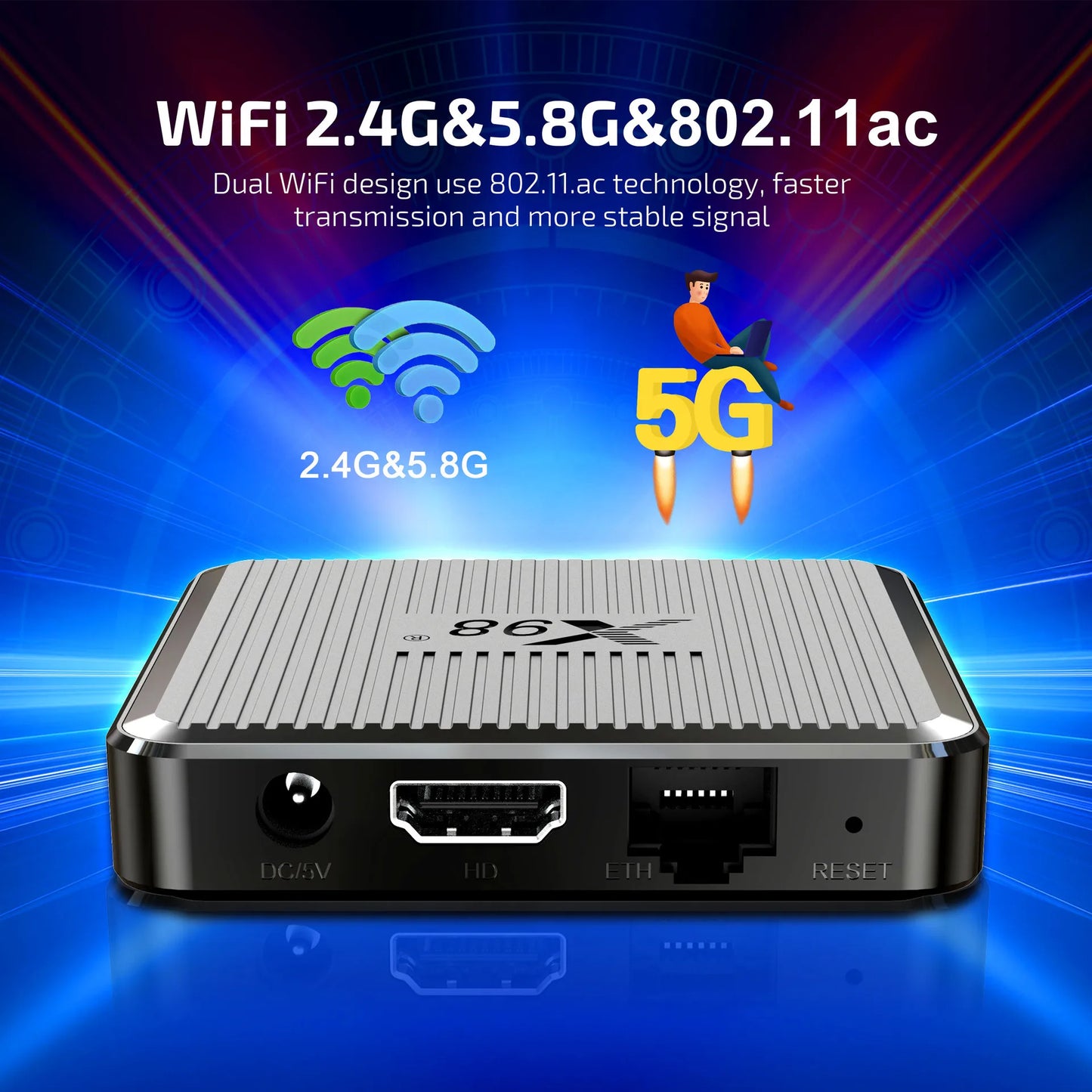 X98Q S905W2 Android11 TV Box 1/2GB RAM 8/16GB ROM Dual Band WiFi HDMI2.1 4K AV1 Decoder Smart Media Player Peaceful Pleasures Health and Wellness