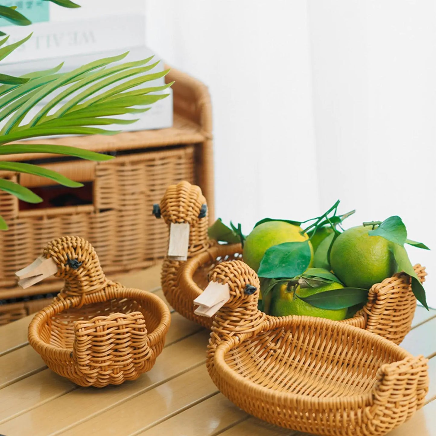 Duck Shaped Woven Storage Basket – Cute Home Organizer
