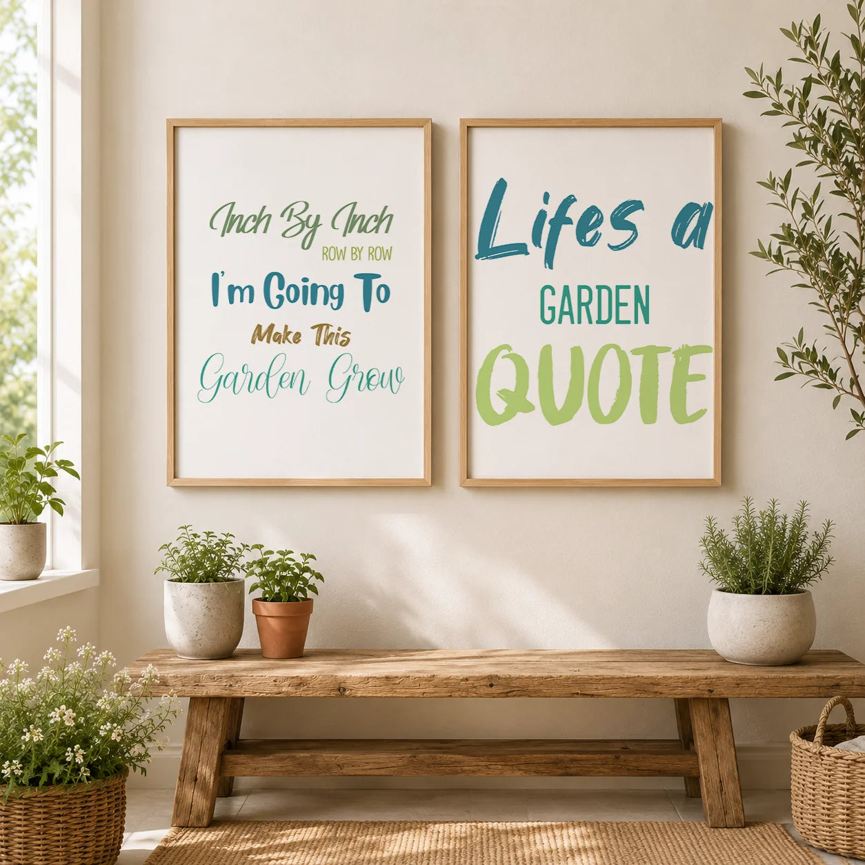 Nordic Wall Art Minimalist Gardening English Quote Canvas Painting Nordic Style Poster Prints for Bedroom Living Room Wall Decor Peaceful Pleasures Health and Wellness