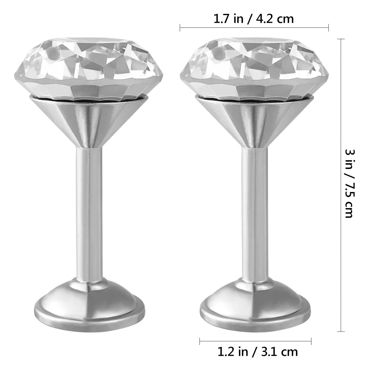 2Pcs Silver Zinc Alloy Diamond Curtain Tiebacks Elegant Shiny Big Faux Diamond Crystal Decorative Drapery Tieback for Curtains Peaceful Pleasures Health and Wellness