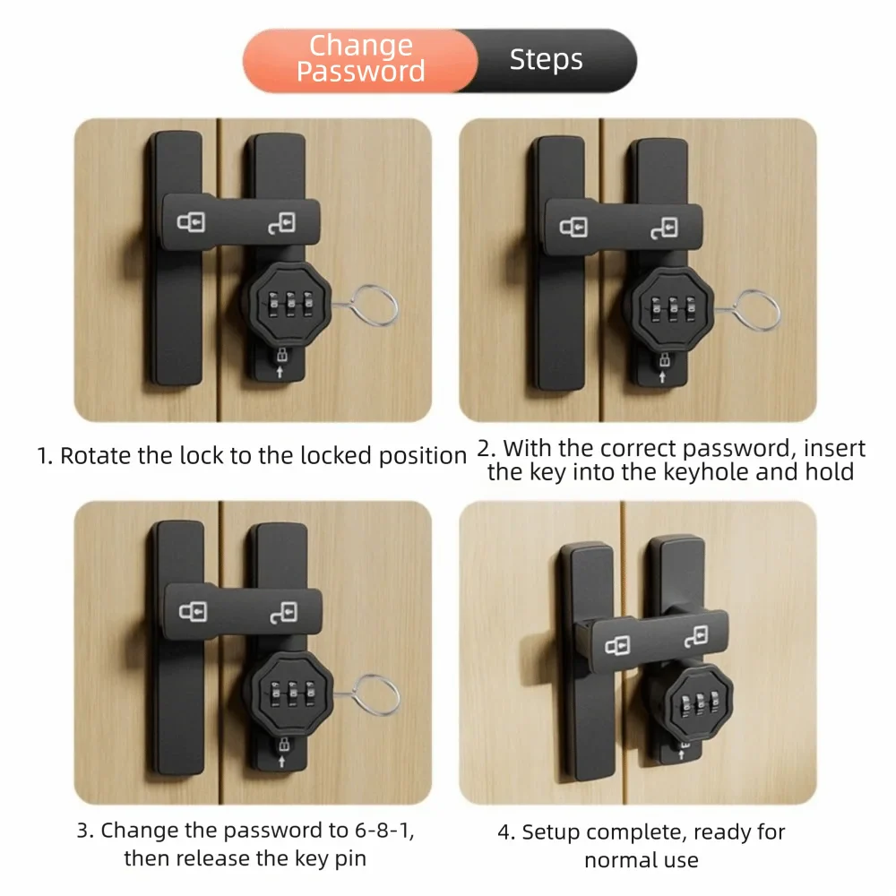 Zinc Alloy Keyless Combination Lock for Sliding & Barn Doors