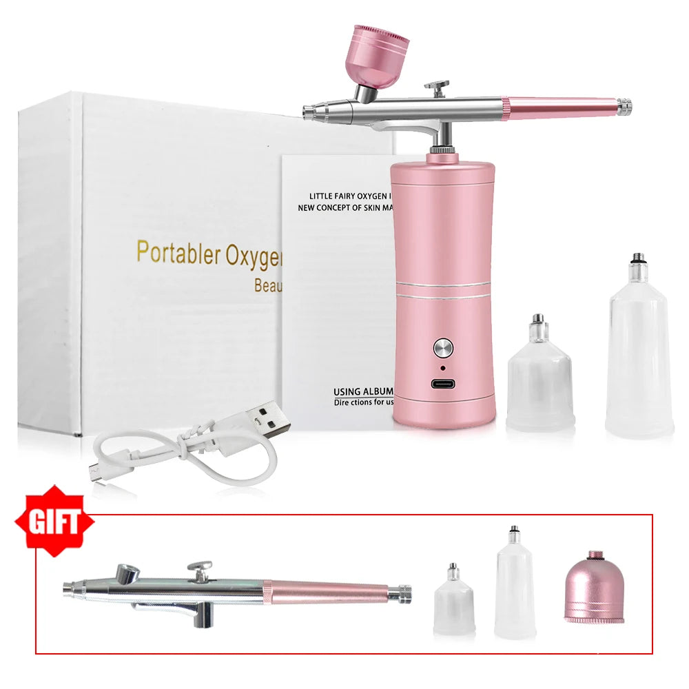 Airbrush with Compressor Airbrush Painting Mini Spray Gun for Painting Wireless Electric Paint Gun Airbrush Kit with Compressor Peaceful Pleasures Health and Wellness Pink Kit