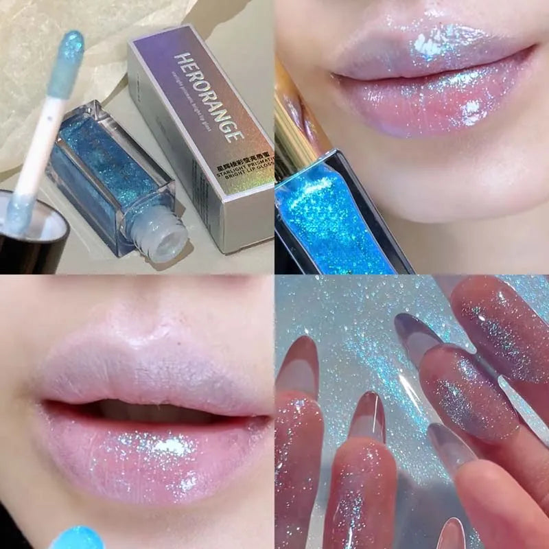 HERORANGE Pearlescent Glitter Lip Gloss | Long-Lasting Shimmer