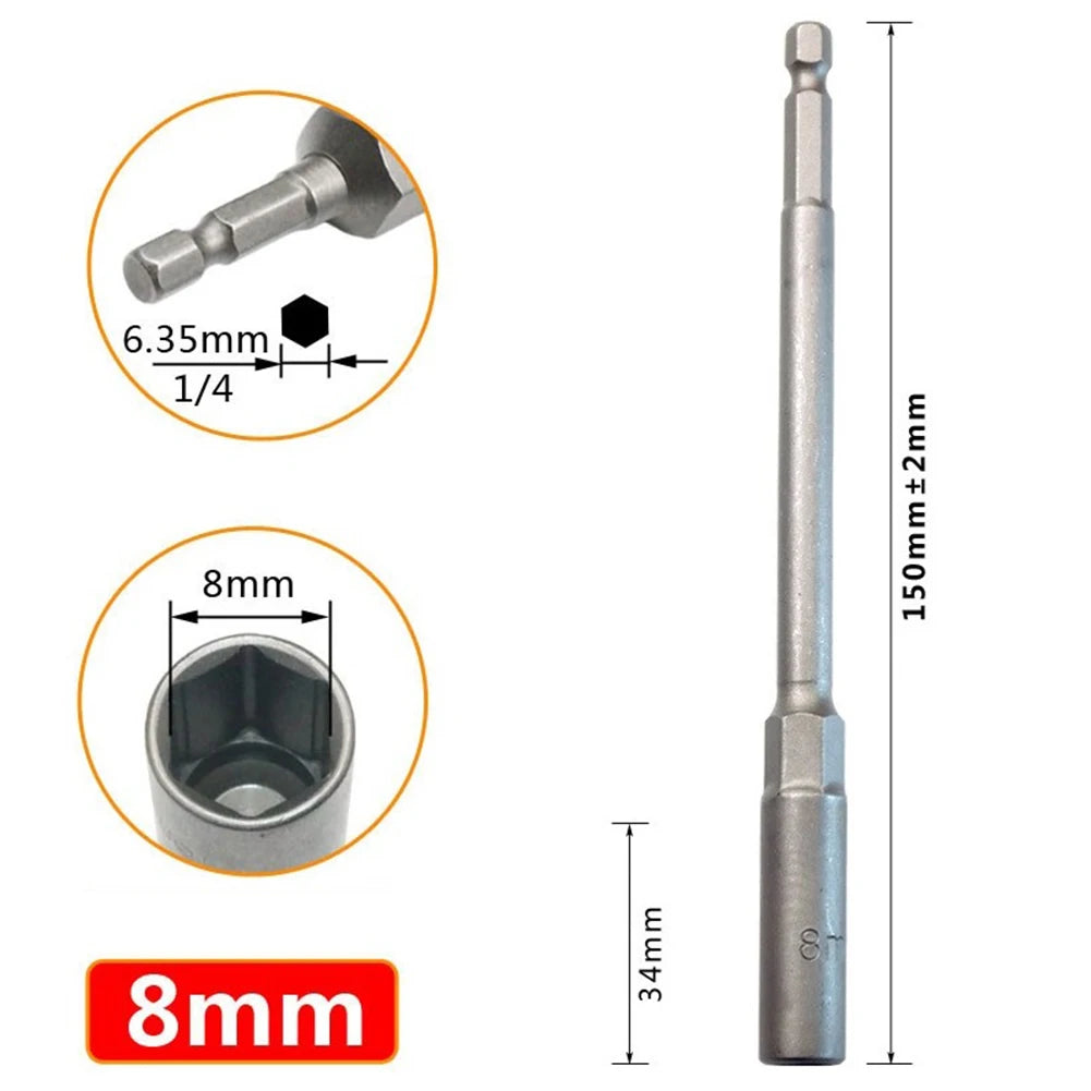 5 5- Lengthen Electric Drill Socket Head Bolt Nut Driver Bit Impact