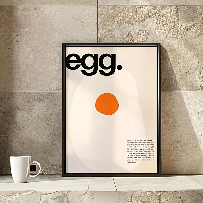 Modern Egg Canvas Wall Art Print | Kitchen & Home Decor