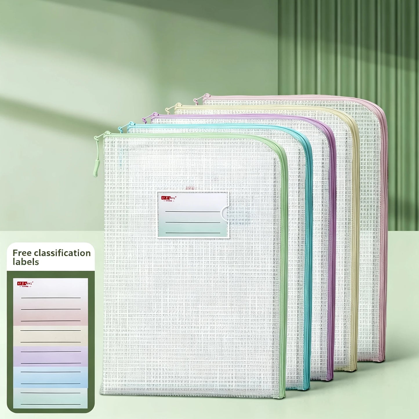 A4 Mesh Zipper Pouches 5-Pack | Organization Storage Bags