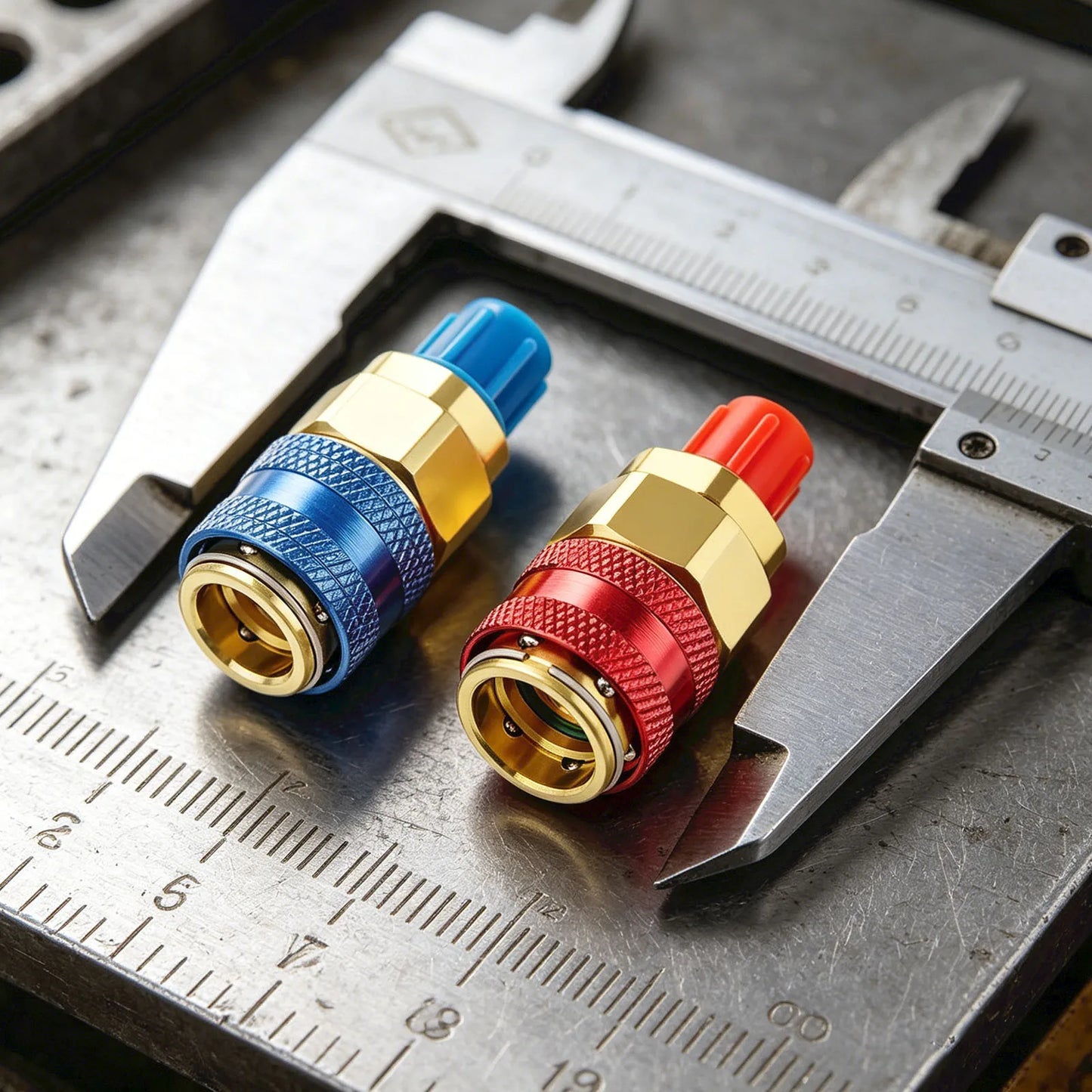 2 Pack R134A Quick Coupler Kit Compatible with Manifold Gauges Refrigerant Quick Coupler Adapter Kit for Car Air Conditioning Peaceful Pleasures Health and Wellness