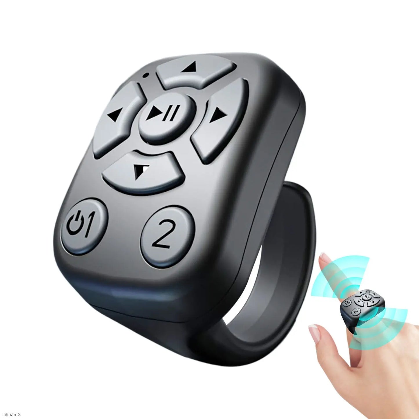 Bluetooth Ring Remote – Page Turner & Camera Shutter for iPhone iPad Peaceful Pleasures Health and Wellness black