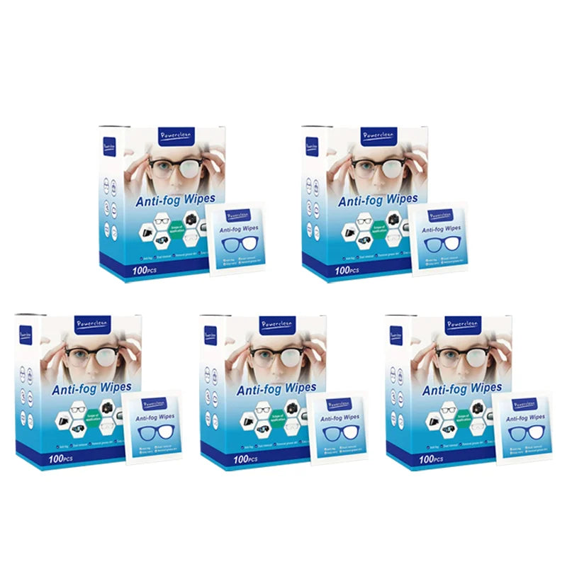 100-Pack Disposable Lens Wipes – Anti-Fog, Streak-Free Clean