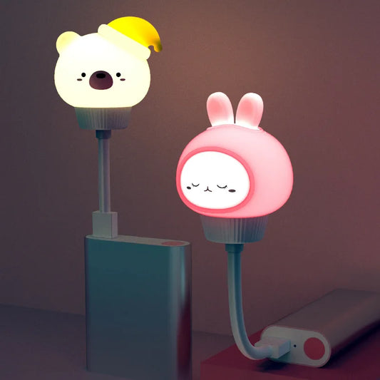 USB Night Light LED Cute Cartoon Night Lamp Bear Chick Kitten Remote Control for Baby Kid Bedroom Decoration Bedside Lamp Peaceful Pleasures Health and Wellness