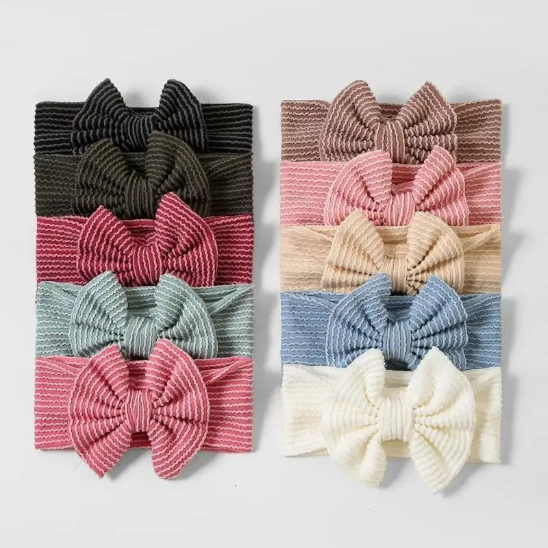 Soft Nylon Baby Bow Headbands – Newborn to Toddler Girls
