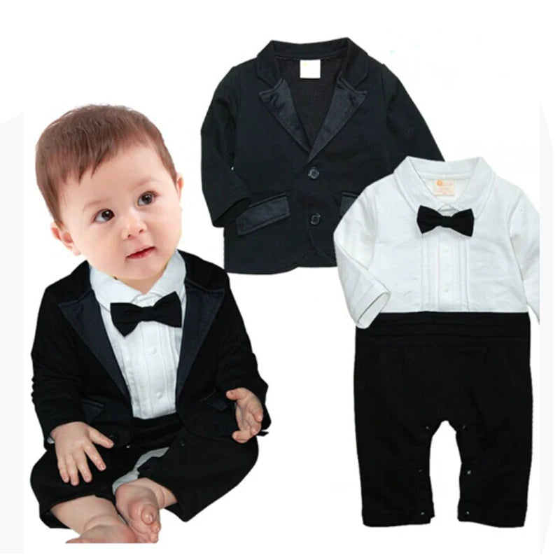 Newborn Photography Romper BOSS Set - Baby Boy's Vest & Bow Tie Two-Piece Outfit - Gentleman Photo Shoot Costume for Infants Peaceful Pleasures Health and Wellness