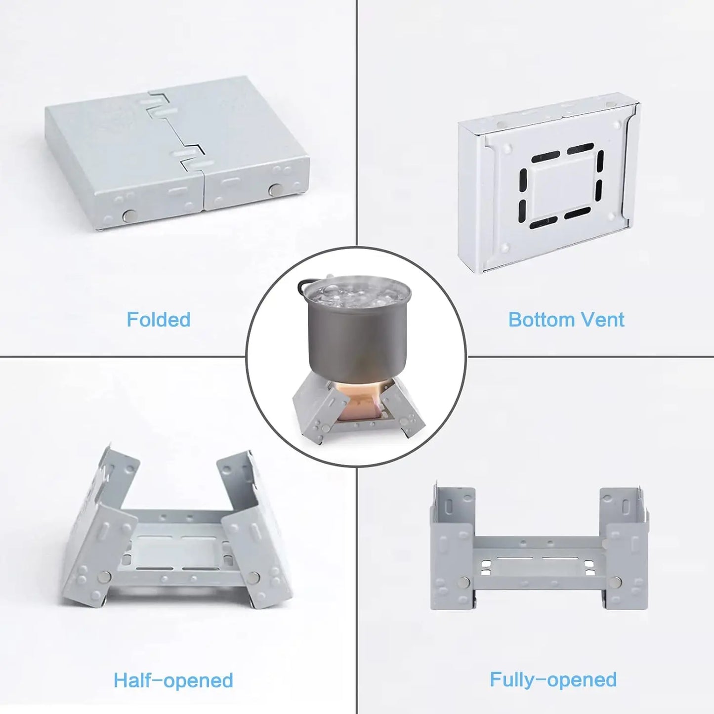 Portable Pocket Stove Backpacking Folding Stove Outdoor Travel Portable Stove Ultralight Alcohol Stove For Hiking Camping Peaceful Pleasures Health and Wellness