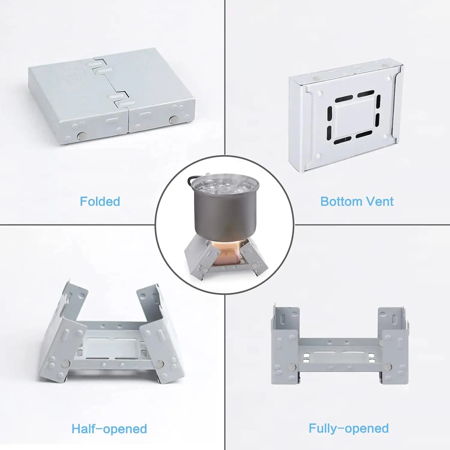Portable Pocket Stove Backpacking Folding Stove Outdoor Travel Portable Stove Ultralight Alcohol Stove For Hiking Camping Peaceful Pleasures Health and Wellness
