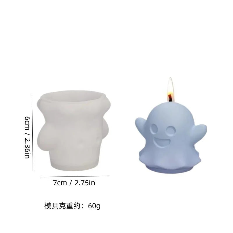 DIY Ghost Candle Silicone Mold Halloween Cute Monster 3D Handmade