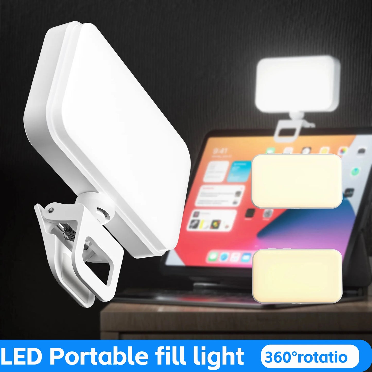 Mini Portable Fill Light LED Video Light Photography Lighting Cell Phone Selfie Livestreaming Fill Lamp Cold and Warm Vlog Lamp Peaceful Pleasures Health and Wellness