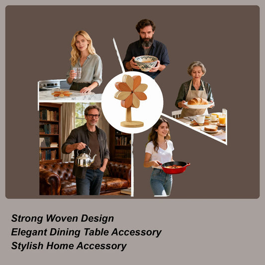 Windmill Wooden Trivet Set | Non-Slip Hot Pads for Kitchen Wooden Trivet Set Peaceful Pleasures Health and Wellness