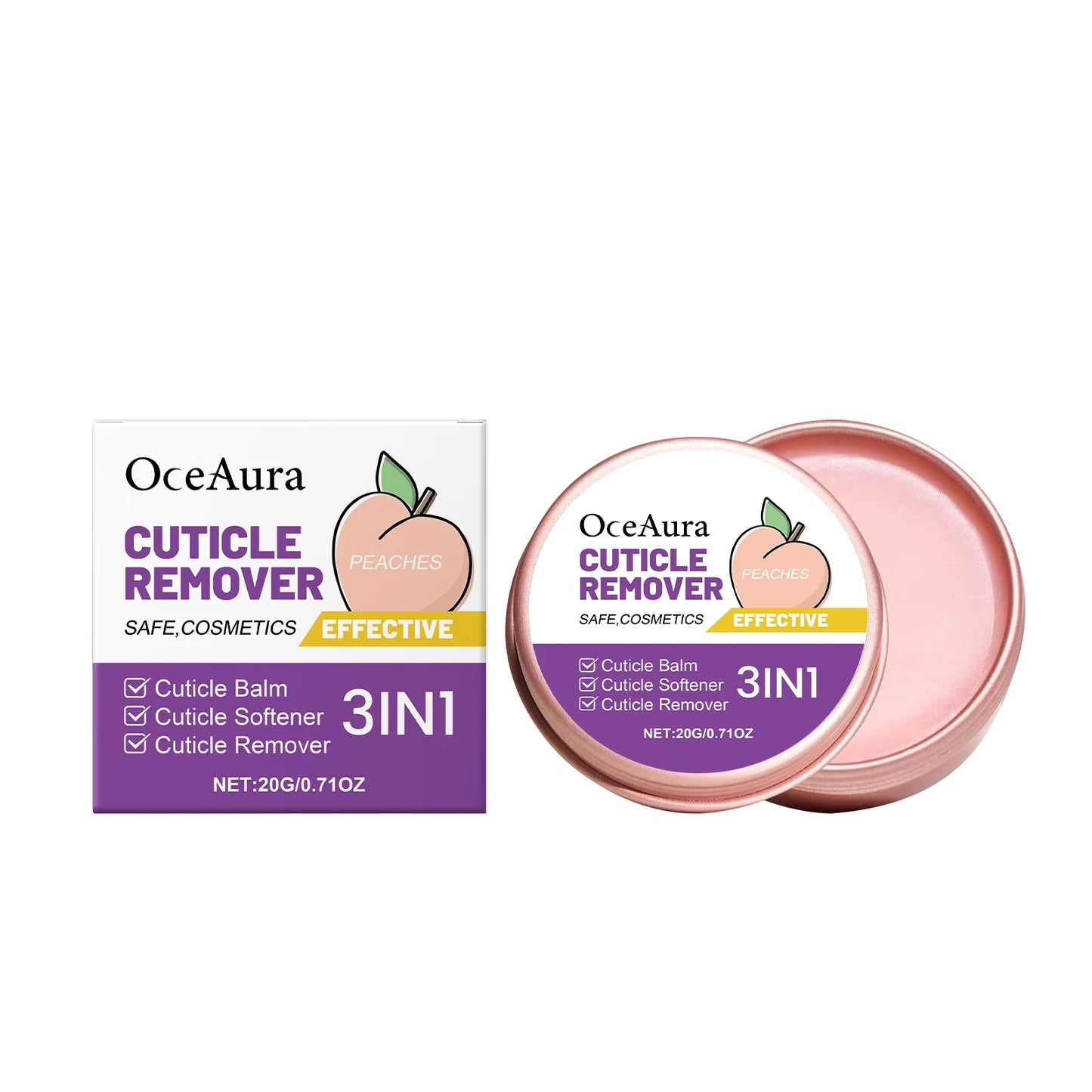 OceAura Peach Cuticle & Hand Cream – Moisturizing Nail Balm